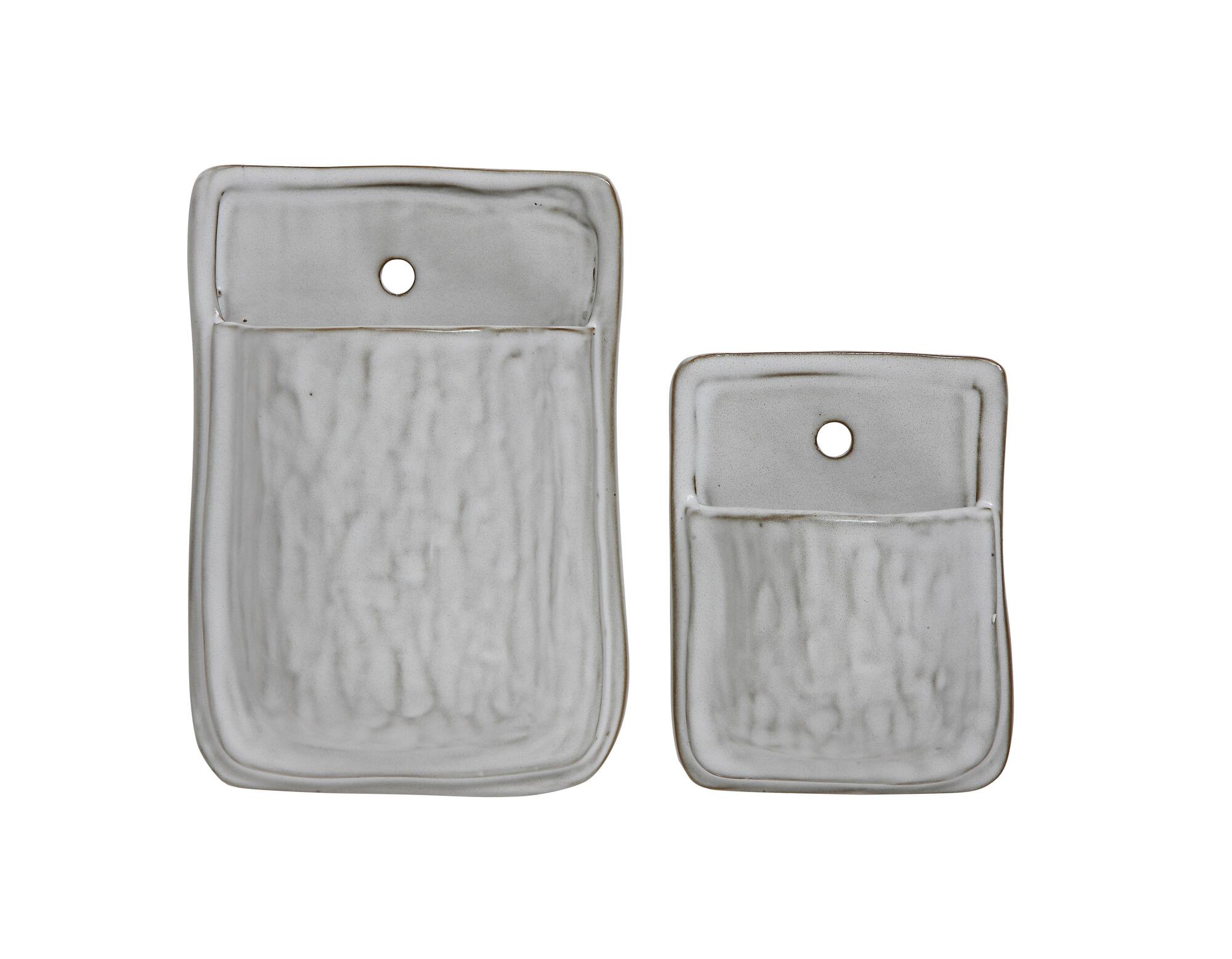 Hello Honey® 8" Large White Square Terra Cotta Wall Planter